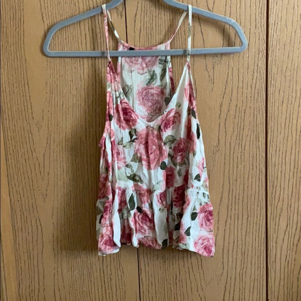 Rose print tank top.